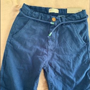 Blue linen shorts Zara